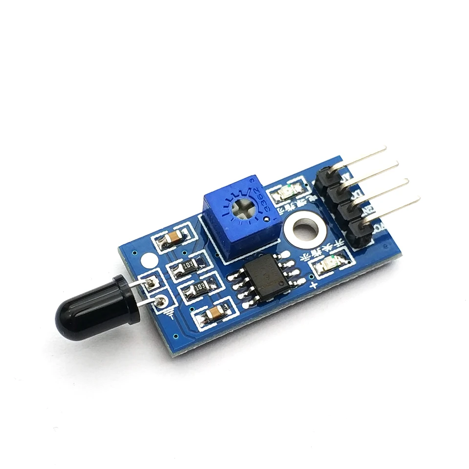 

LM393 4 Pin IR Flame Detection Sensor Module Fire Detector Infrared Receiver Module for arduino Diy Kit