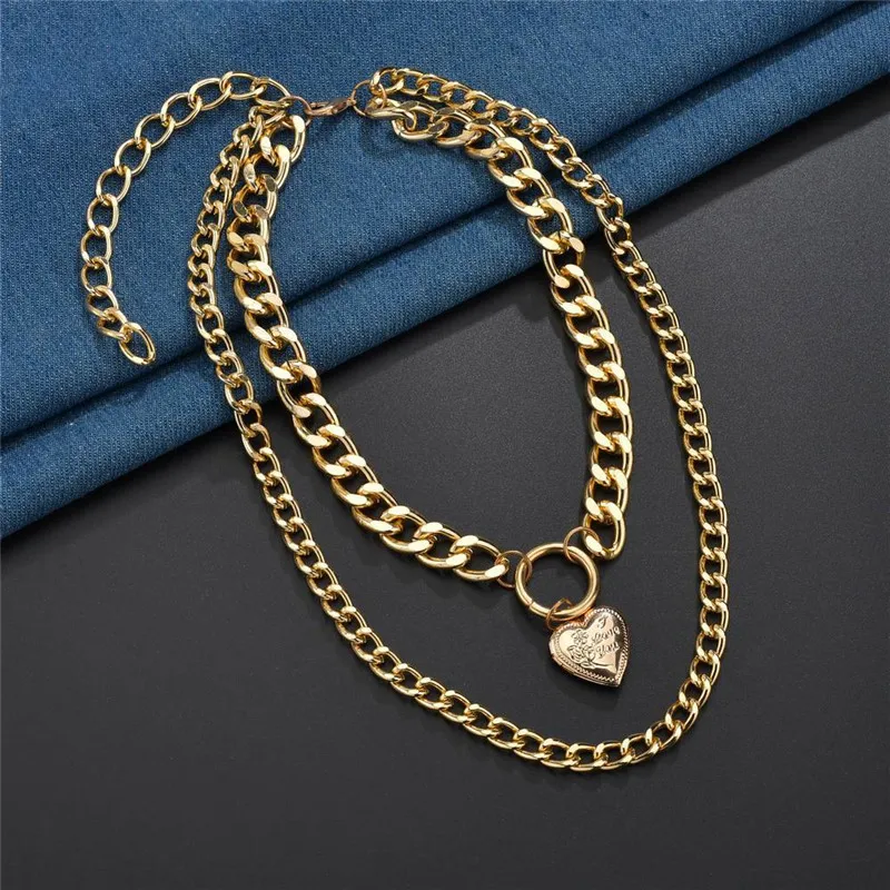 Колье чокер LETAPI в форме сердца женское металлическое ожерелье стиле панк большая