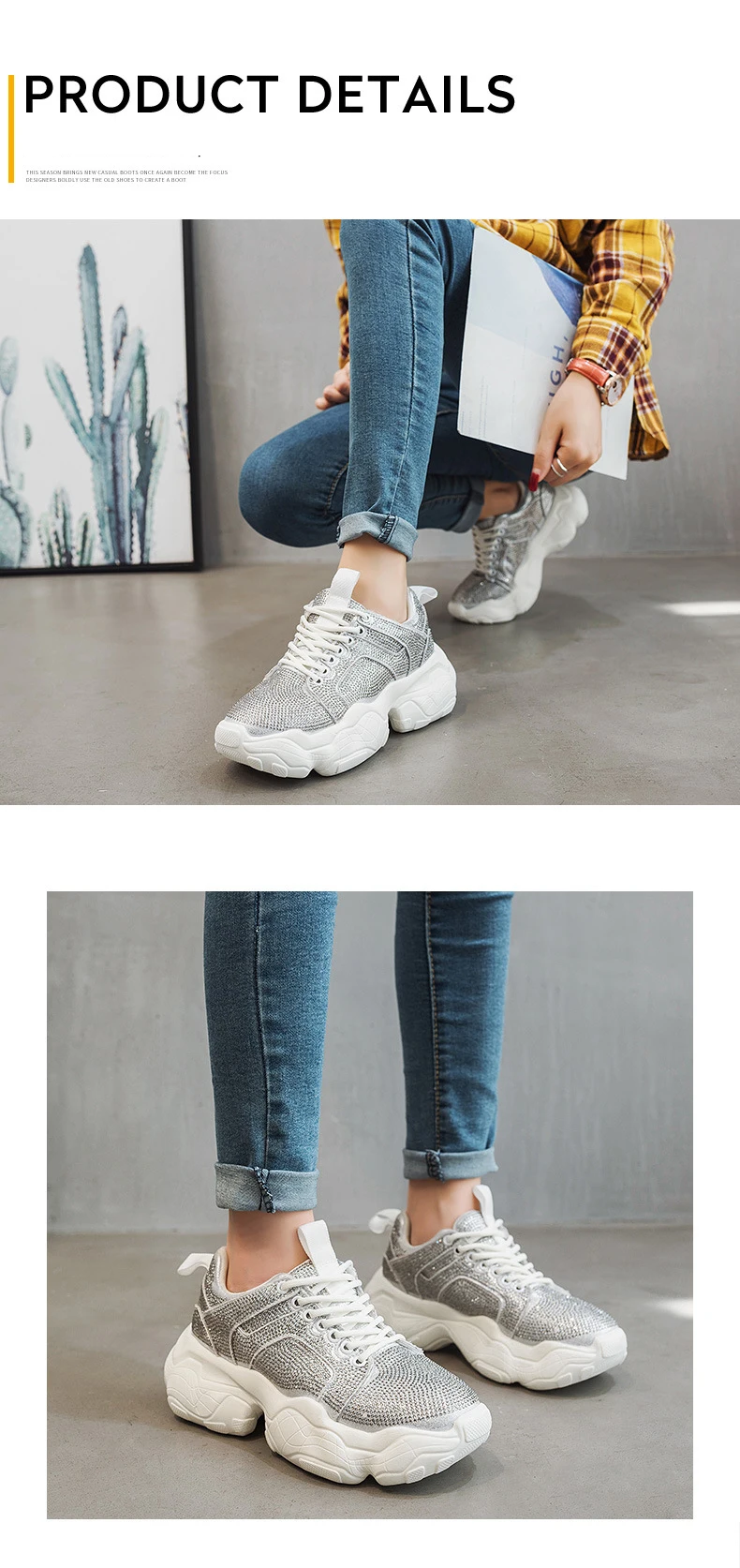 Обувь со стразами; женские кроссовки на платформе; повседневная обувь; zapatos de mujer; женские кроссовки с кристаллами на толстой подошве; шикарные кроссовки для папы