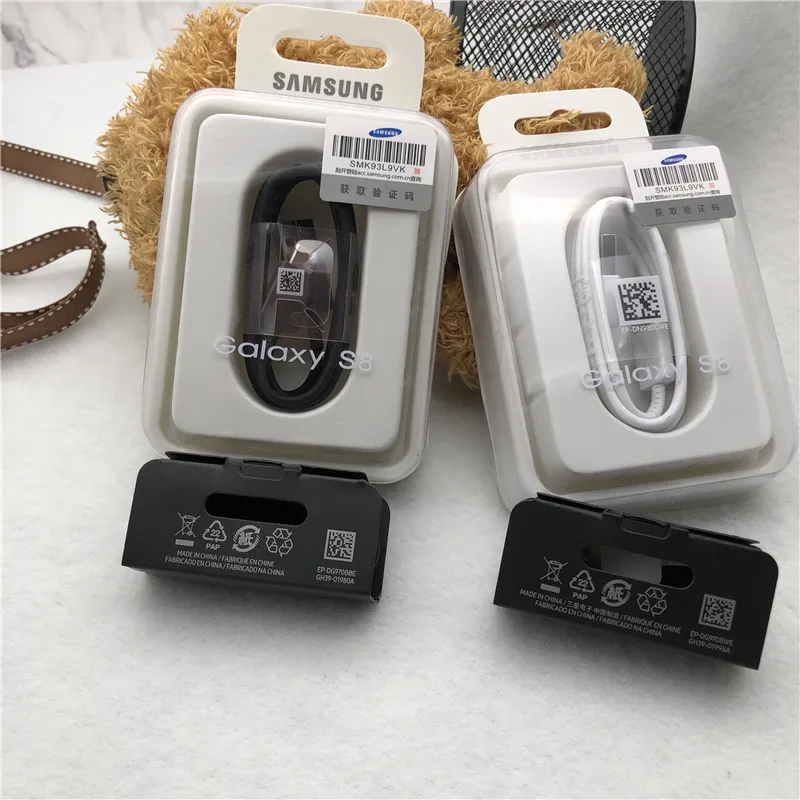 SAMSUNG 1 M/1,2 M USB 3,1 type C адаптивный кабель для быстрой зарядки линии передачи данных для Galaxy S8 S9 S10 Plus Note 8 9 10 A5 A7