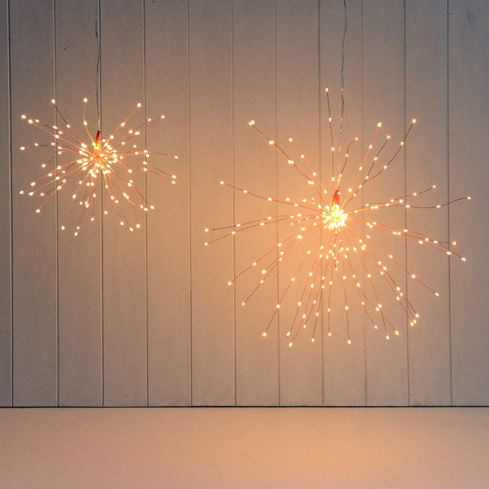 DIY 200 светодиодов Сказочный светильник на батарейках праздничный Starburst с