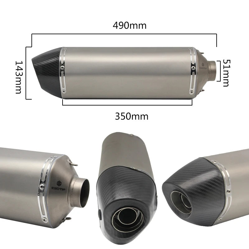 Alconstar Racing 490 мм универсальный глушитель выхлопной трубы мотоцикла без шнуровки
