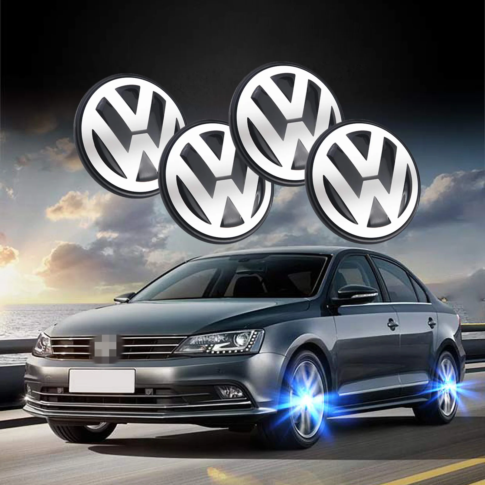 4 шт. 65 мм светящаяся светодиодный тная Подвеска СВЕТОДИОДНАЯ эмблема колпачок