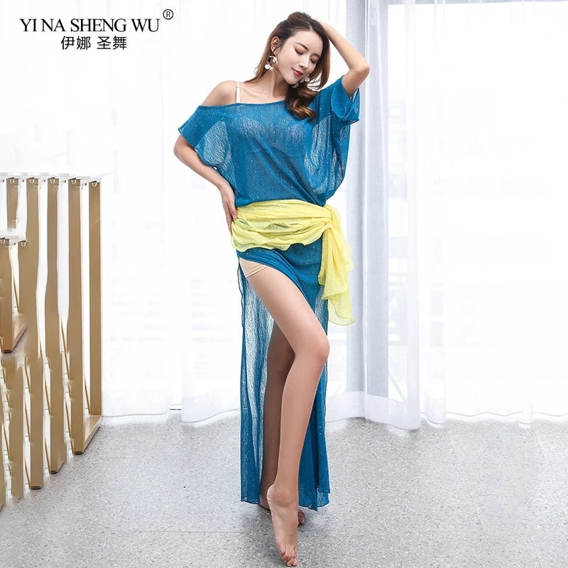 

Новый костюм для танца живота, комплект из 3 предметов, платье с поясом, шорты для танцев, одежда для выступлений, женское платье Baladi Shaabi Saidi, с...