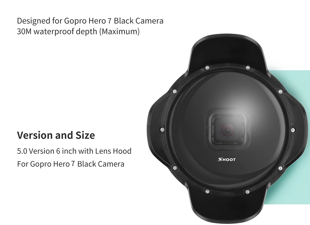Снимать подводный купол порты и разъёмы для GoPro Hero 7 6 5 черный с держатель для камеры водостойкий Чехол солнцезащитный козырек купол Go Pro аксессуар
