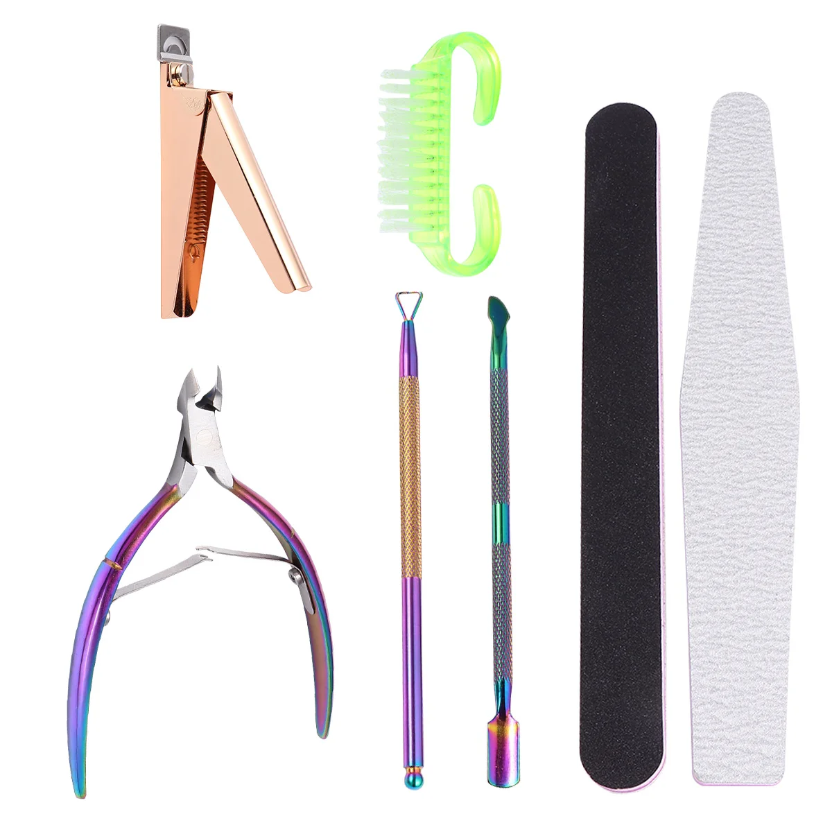 

Набор инструментов для маникюра из нержавеющей стали, набор красочных инструментов для нейл-арта, специальные щипцы для кутикулы, пилочка д...