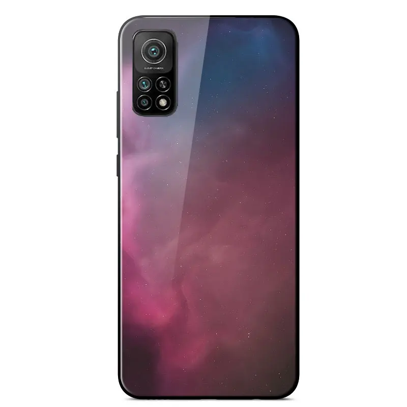 

Case For XiaoMi 10T Fashion Mirror Painted TPU frame Scratch resistant Tempered glass Back Cover For XiaoMi 10T Phone Case 6.67"