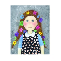 5d diy diamond painting cross stitch girl with flowers on hair needlework diamond embroidery full round mosaic decoration resin