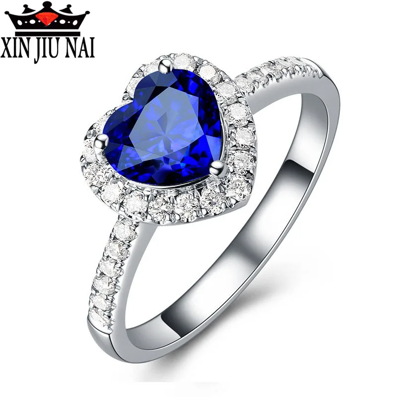 Темно-синее очаровательное кольцо Сердце моря с цирконием AAA подходит для женщин