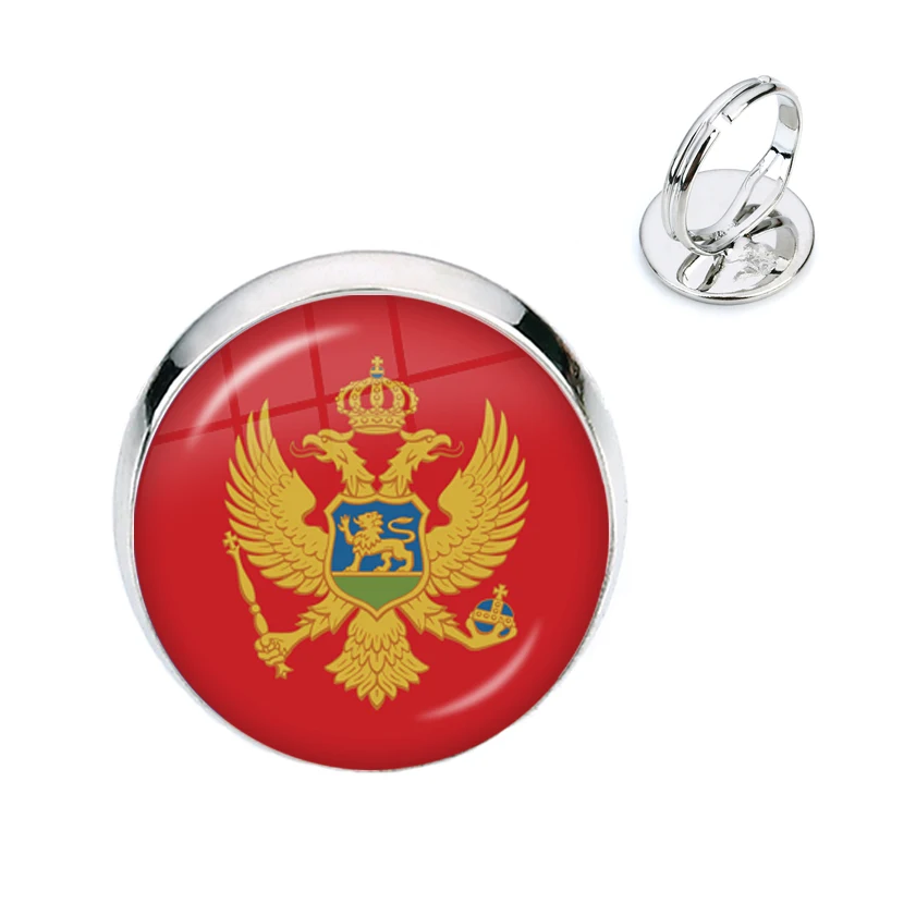 Регулируемые кольца со стеклянным кабошоном 16 мм для Франции Польши Пуэрто-Рико