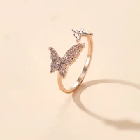 rings for ladies adjustable cubic zirconia butterfly rings fashion banquet couple wedding rings birthday gift for girl jewelry