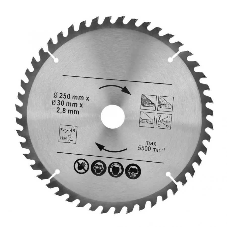 

Circular Disc 250mm 48T & 60T TCT Saw Disc Blade 30mm Bore