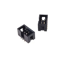 100 pcs smt 2 54mm 2x3 pin 6 p shrouded box header idc socket straight male 2 rows 2 54 smd pcb reflow solder