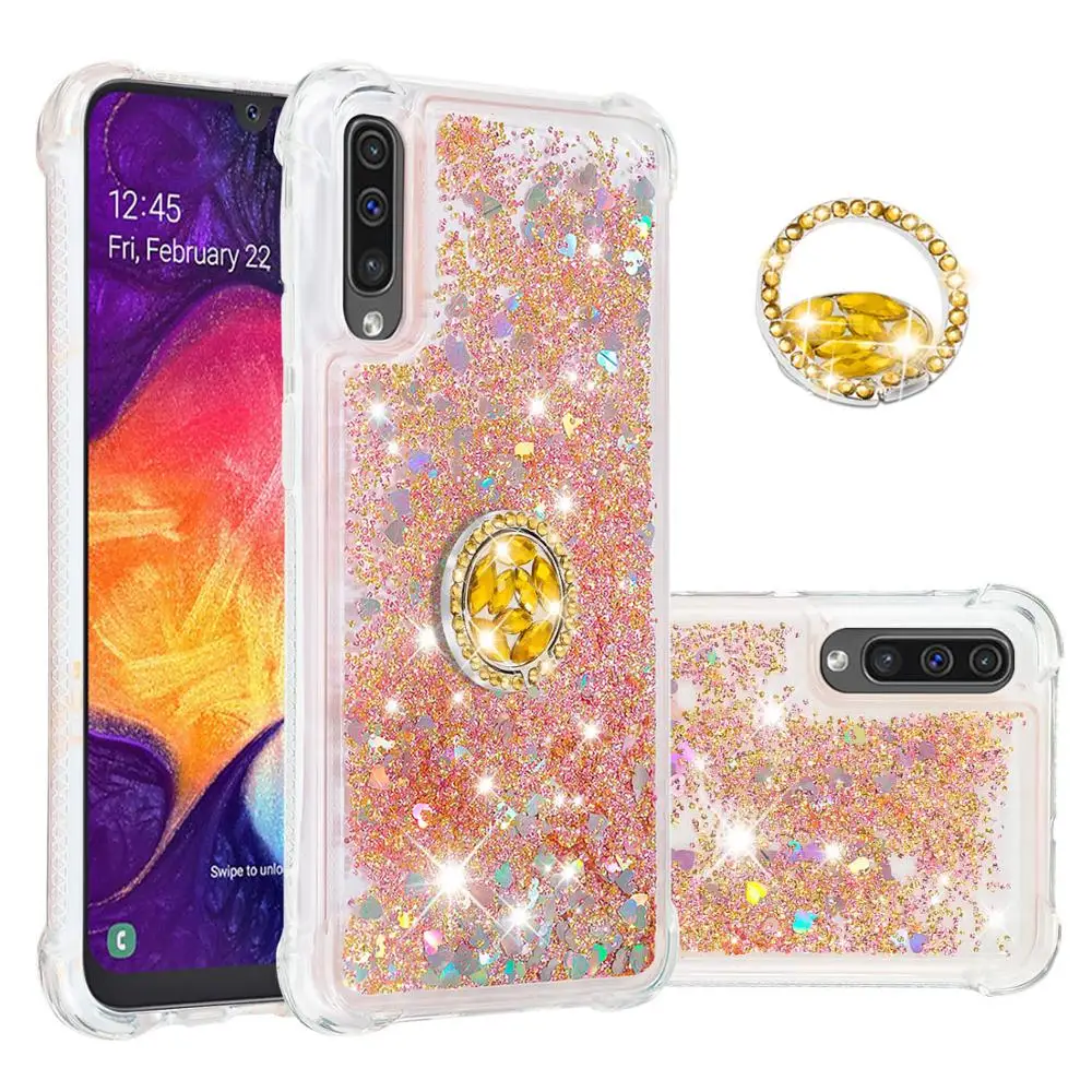 Для samsung Galaxy A50 чехол для телефона Блестящий зыбучий песок жидкость поплавок