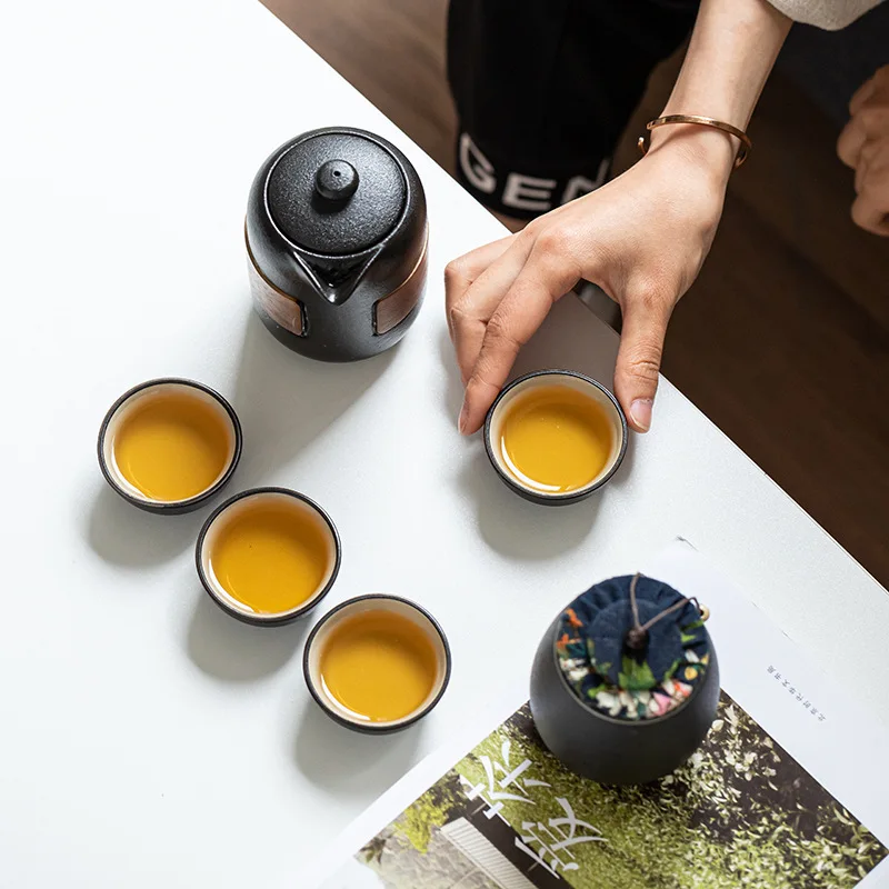 

chinese tea set Set of ceramic travel kungfu tea set Simple tea brewing set for outdoor tourism Express cup Tea set suit