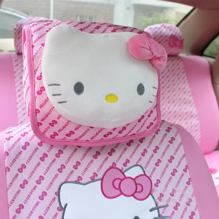 pink Прекрасный розовый кот мультфильм подголовник автомобиля подголовник подушка для отдыха автомобильные аксессуары Стайлинг автомобиля - Цвет: pink