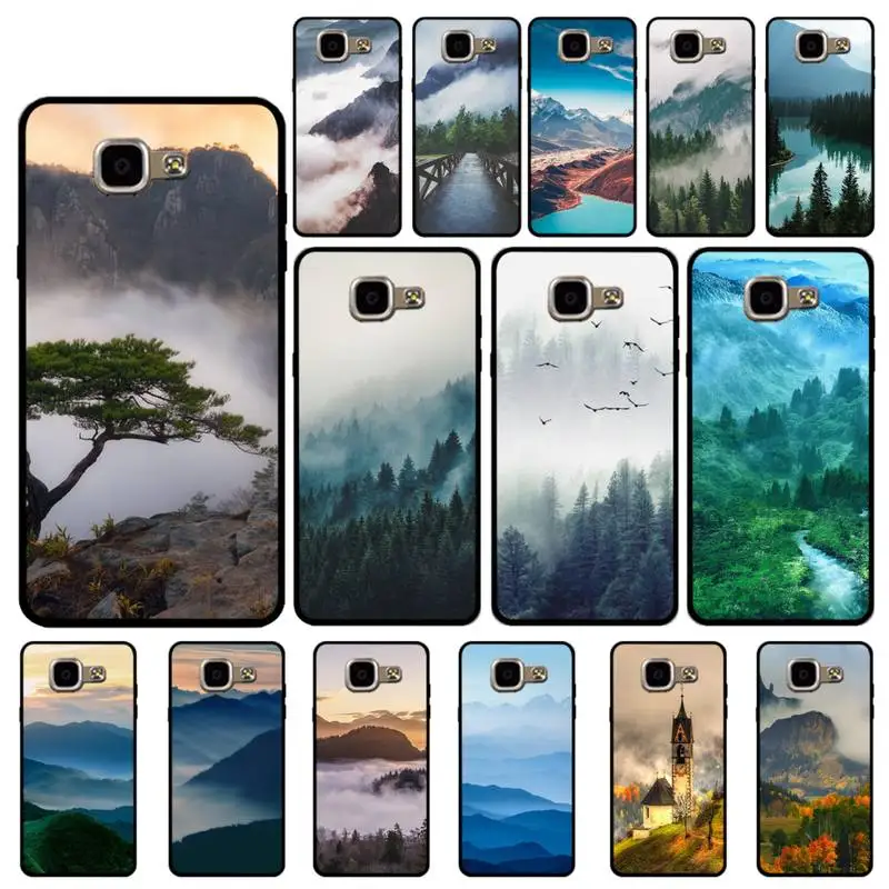 

YNDFCNB mountain forest fog landscape Phone Case for Samsung A6 A8 Plus A7 A9 A20 A20S A30 A30S A40 A50 A70