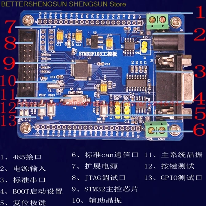Плата STM32 минимальная системная основная плата STM32F103C8T6 с CAN RS485 485 - купить по