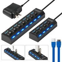7 port4ports usb 3 0 multi charger hub with power onoff switch high speed adapter cable for pc laptop high quality gt