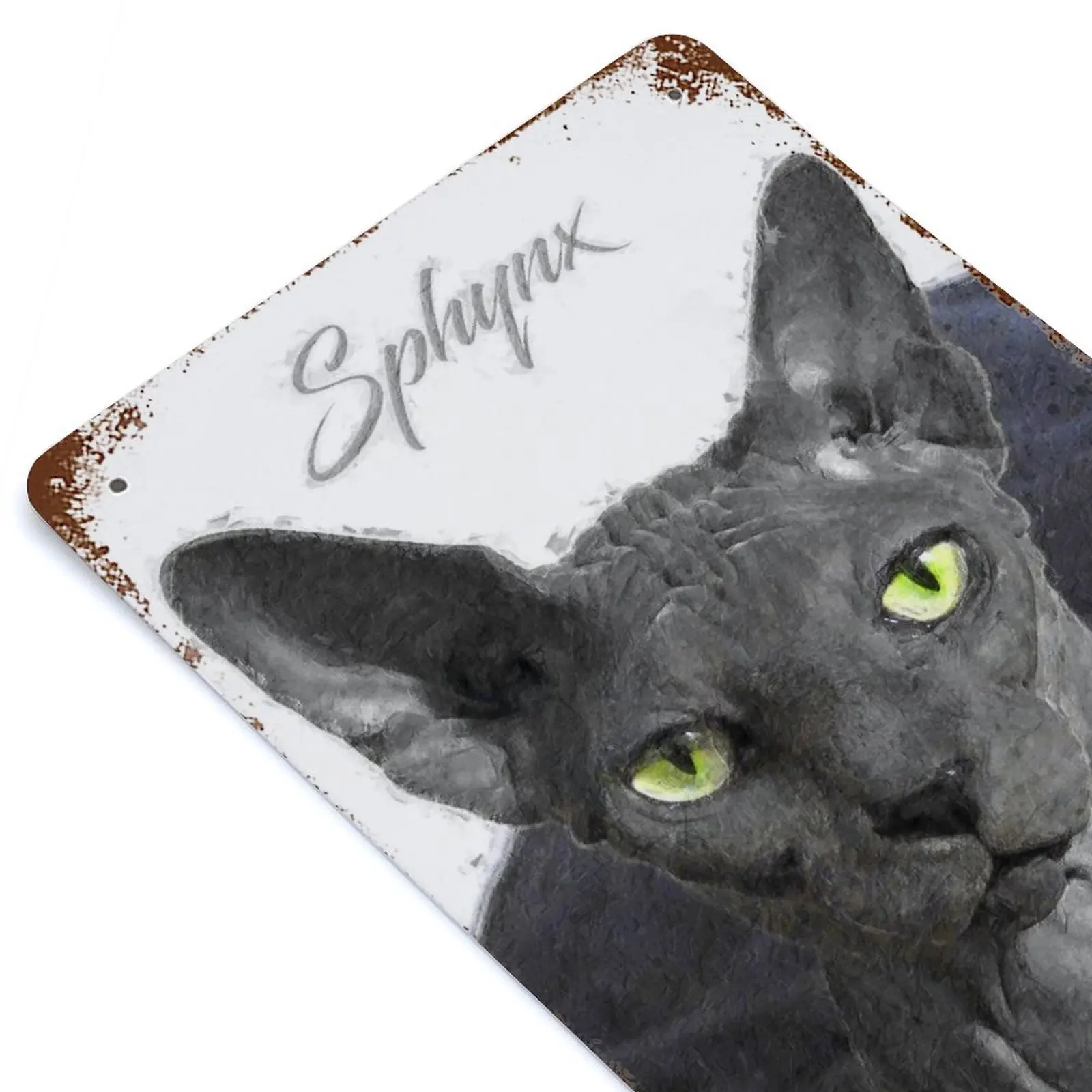 

Sphynx Cat Printed Retro Metal Poster Home Wall Decoration Tin Sign Plaque