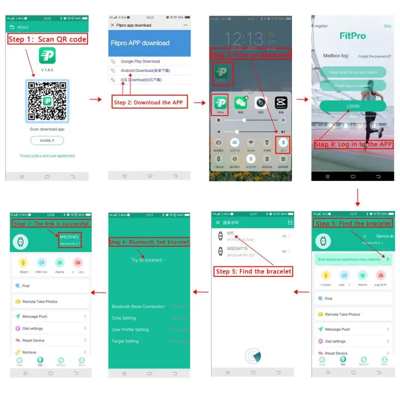 

M5 Smart Band Fitness Tracker Wristband Bracelet Pedometer Sport Smart Bracelet Bluetooth 4.0 Band M5 Color Screen Smart Watch