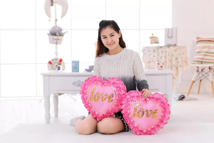 40x38cm светодиодный плюшевое сердце формы из пены с эффектом памяти светящиеся
