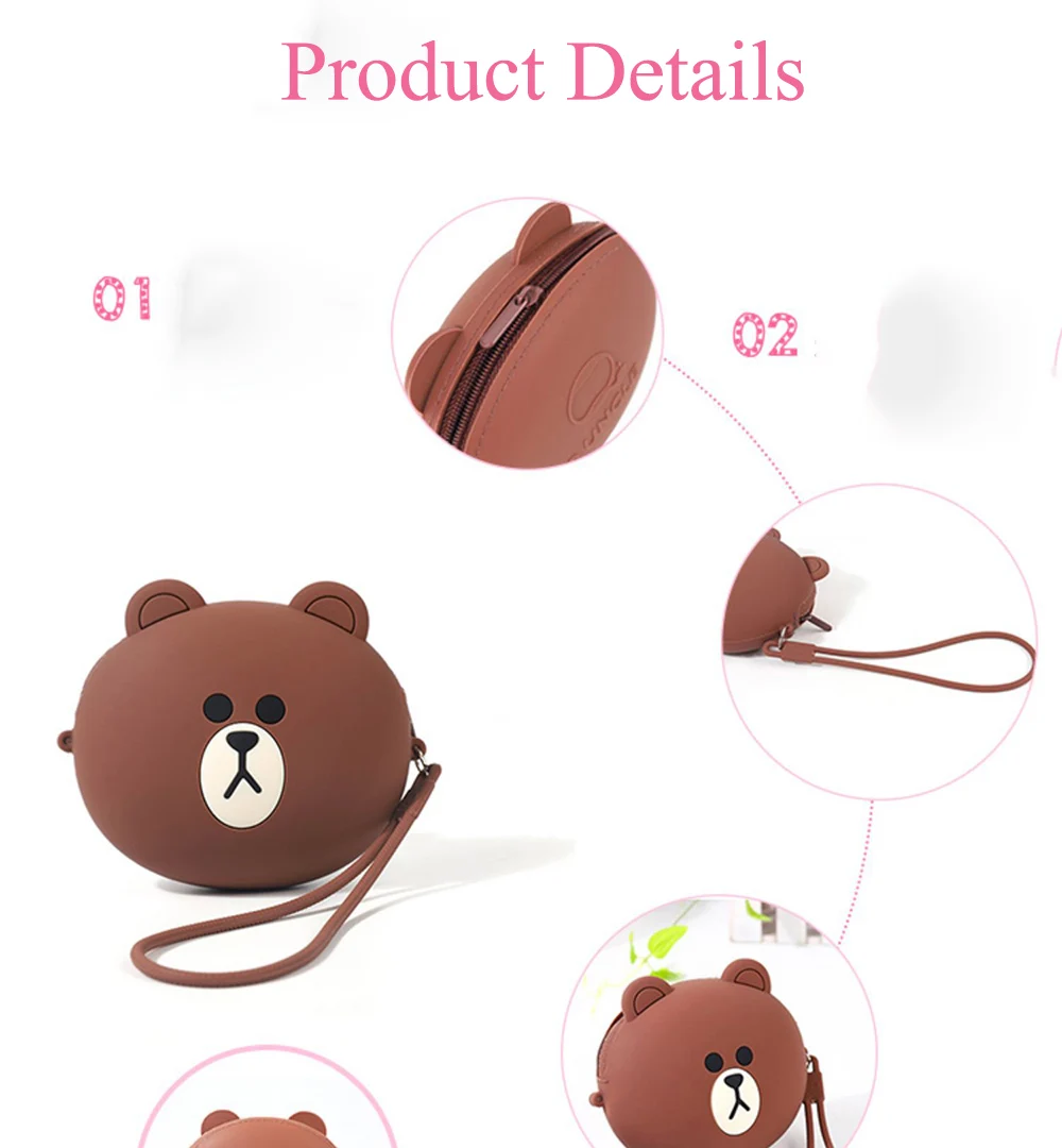 Модные женские кошельки с героями мультфильмов Kawaii, силиконовая коробка для хранения косметики, сумка для монет, модный кошелек, детские подарочные наушники, SD, TF карты, сумка