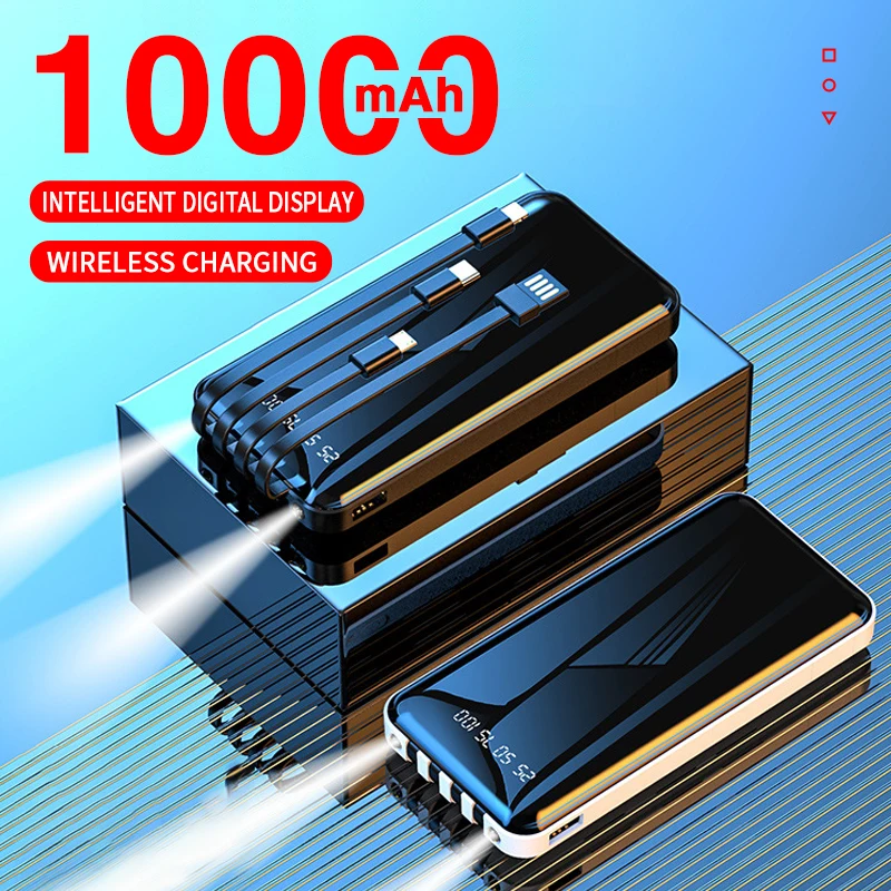 

10000mAh Power Bank Portable Charging Digital Display External Battery 4 USB Power Bank for iPhone PoverBank