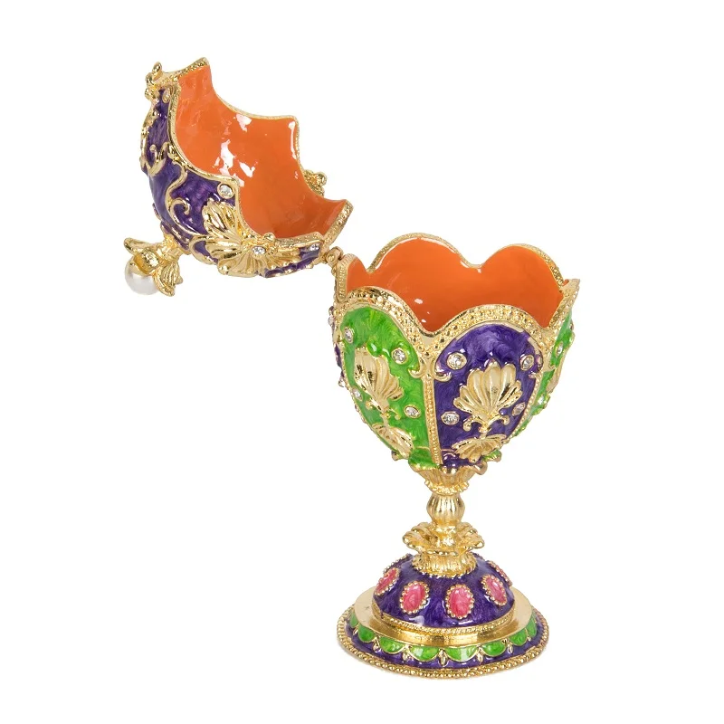 QIFU, роскошный faberge яйцо металлическая коробка для бижутерии домашний декор для украшения стола