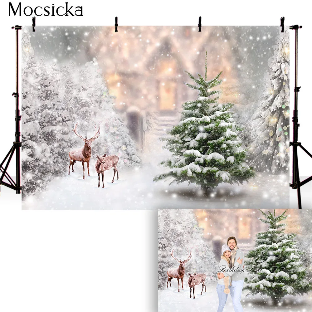 Фон для фотосъемки Рождественское украшение дерево Ретро винтажный деревянный