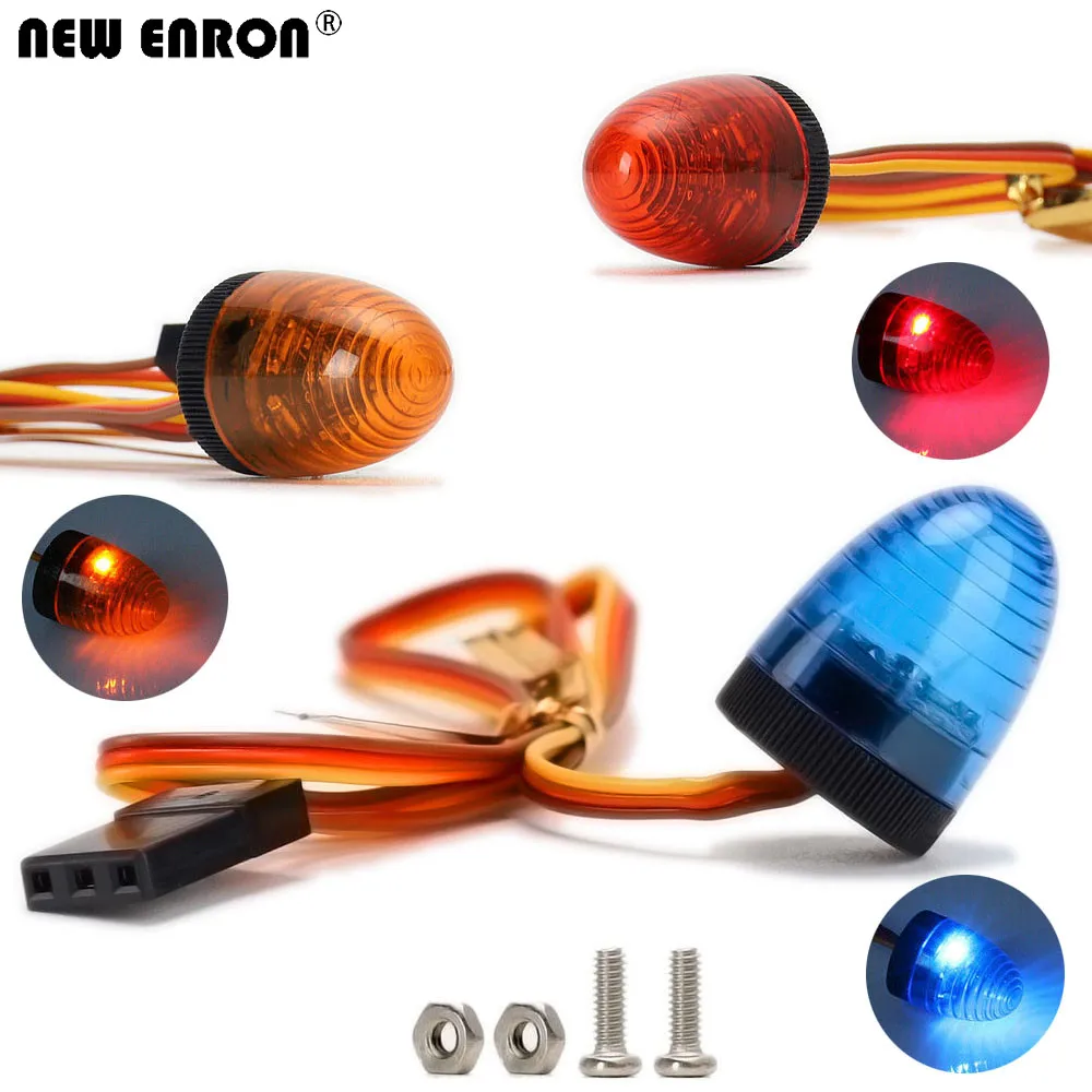 

NEW ENRON 1P Police Strobing Flashing Bright LED Light 360 Degree Rotation Demo For RC Model Car 1/14 1/10 Tamiya Tractor Truck