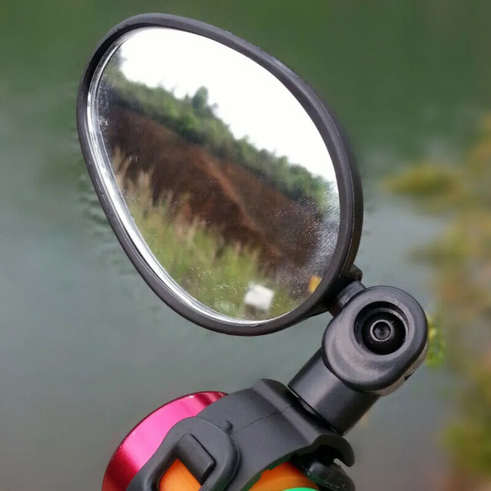 

Bike Bicycle Rearview Mirrors Handlebar Black Adjustable Rear View Convex Mirror