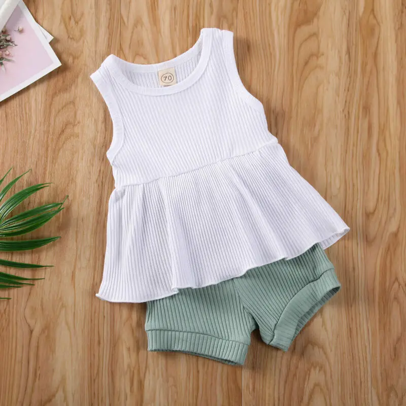 Новое летнее однотонное платье-майка без рукавов для маленьких девочек +