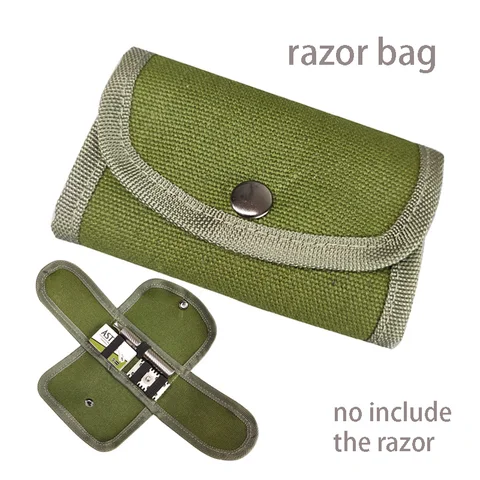 Защитная сумка Dscosmetic с двойным краем для бритвы, зеленая холщовая дорожная сумка, сумка для бритвы