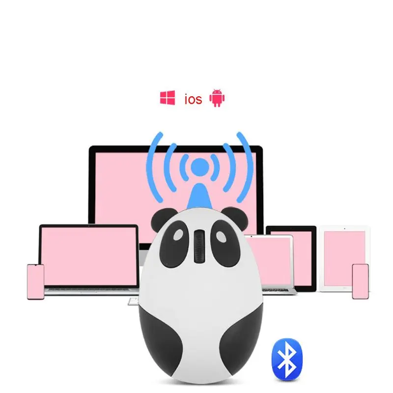 Перезаряжаемая беспроводная Bluetooth мышь мультяшная панда мыши для ноутбука