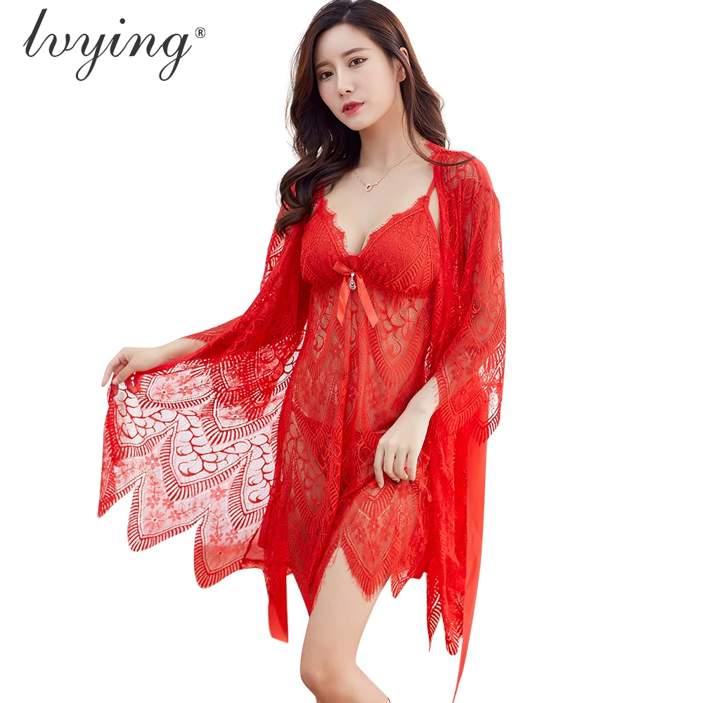 Высококачественные кружевные женские пижамные комплекты сексуальные ночные