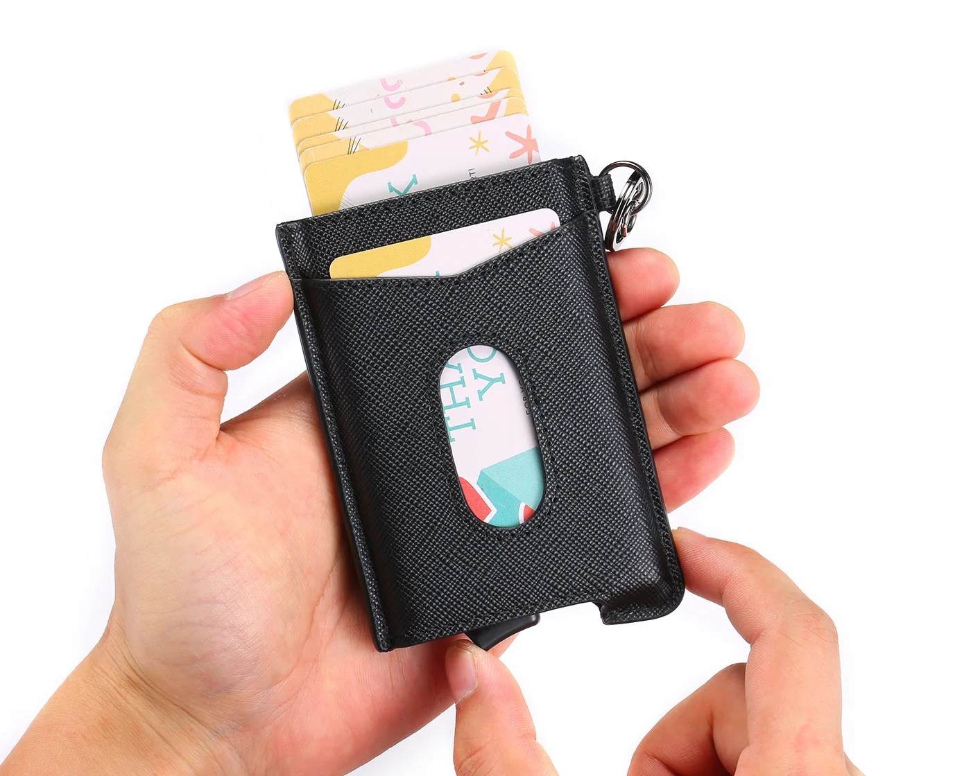 BISI GORO воловья кожа минималистичный RFID кошелек держатель для карт тонкая Противоугонная защита ID Держатели алюминиевая коробка pupp Up Чехол для карт
