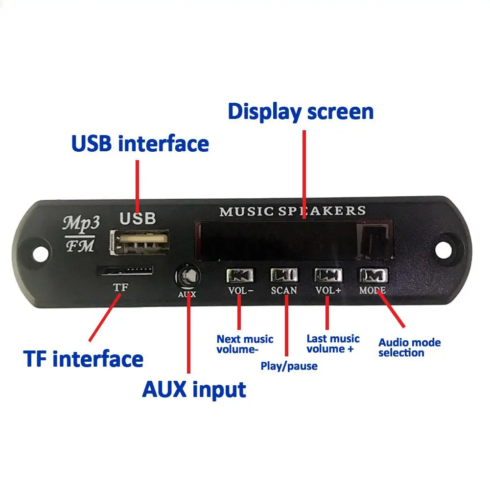 Yiwa стерео DC12V MP3 декодер плата SD аудио модуль USB TF AUX FM Радио пульт дистанционного