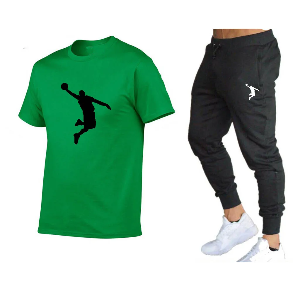 hot selling summer t shirt pants set casual brand fitness jogger pants t shirts hip hop fashicon menstracksuit free global shipping