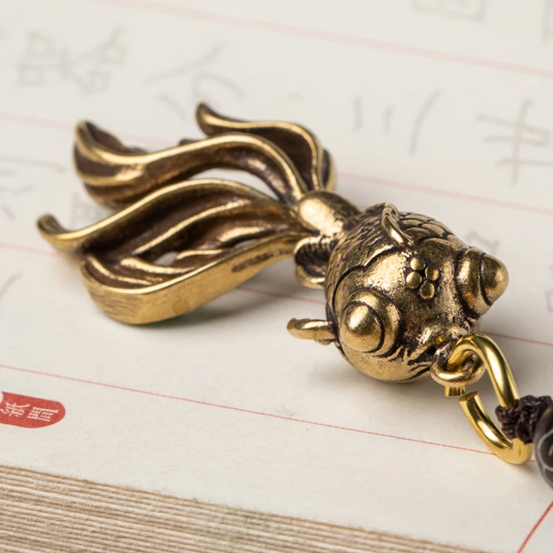 Латунный брелок с золотой рыбкой для автомобиля подвеска ювелирные изделия