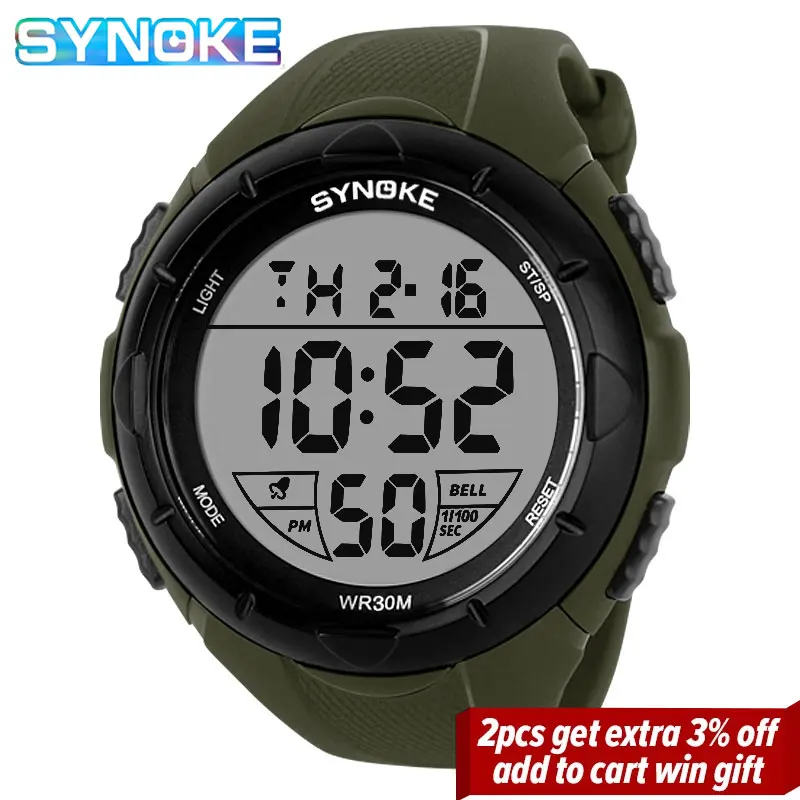 Часы наручные мужские с секундомером роскошные брендовые цифровые светодиодные