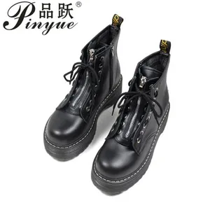 Ботинки женские из искусственной кожи, на высоком каблуке, на шнуровке, 35-40