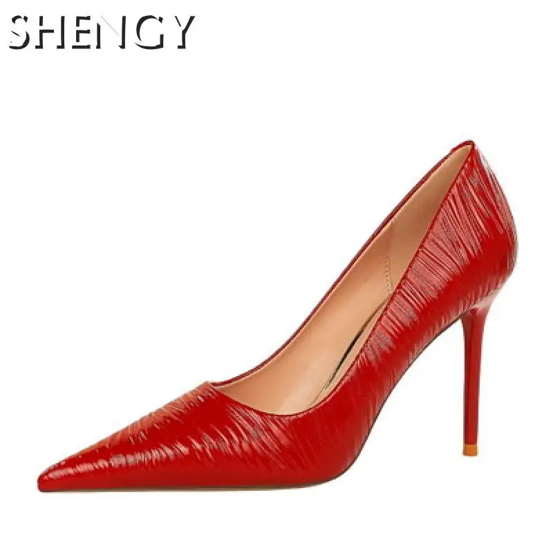 

Summer Women's Shallow Mouth High Heels Pointed Toe Solid Color Casual Business High Heels Party Office High Heels Women Shoes