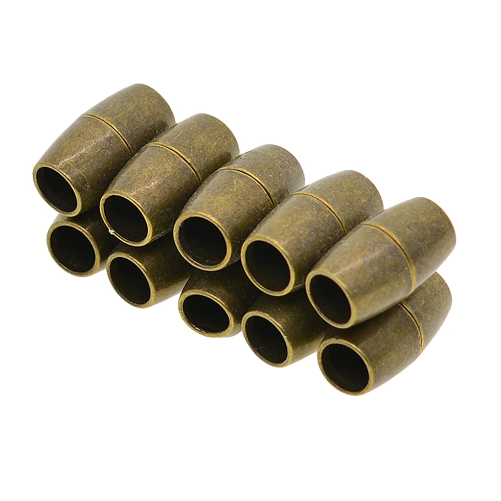 

10 Sets Jewelry Making Leather Cord End Clasps Hole Size 6mm