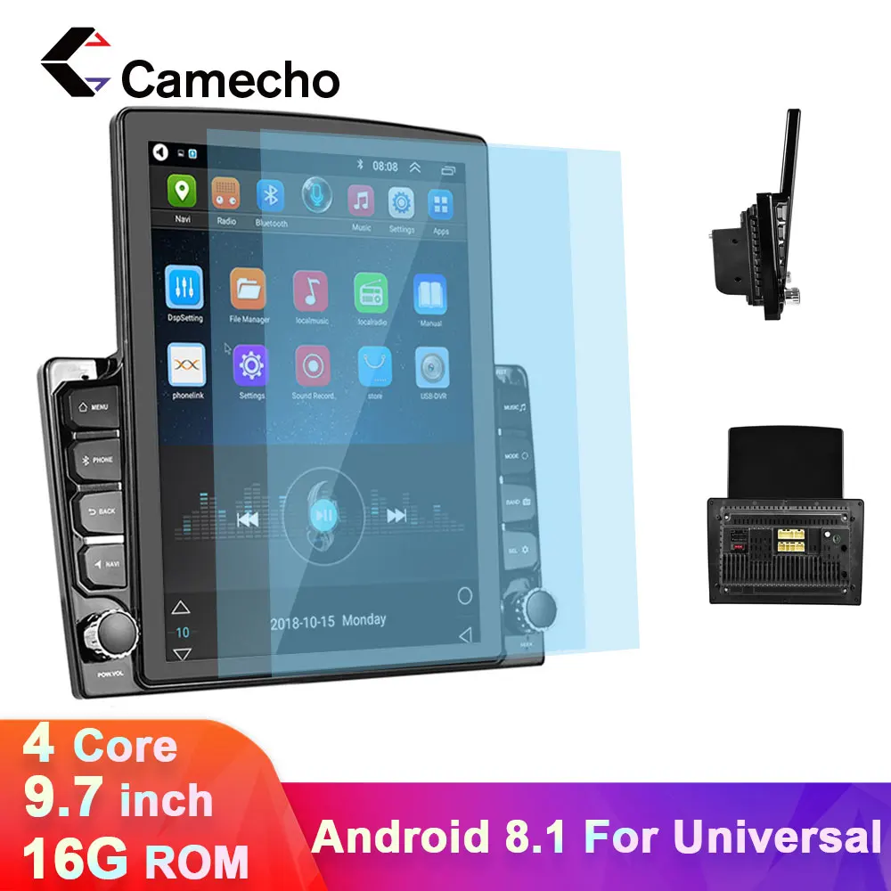Camecho Android 8 1 2 Din Автомобильный Радио Мультимедиа Навигация видео плеер 2.5D IPS + экран