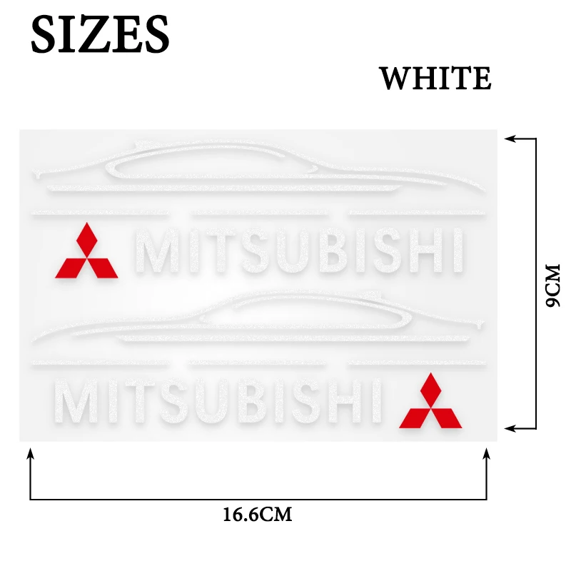 2PCS Car Rearview Mirror Side Reflective Decal Body Decoration Sticker For Mitsubishi Pajero 4 Colt Galant 8 Lancer X Outlander |