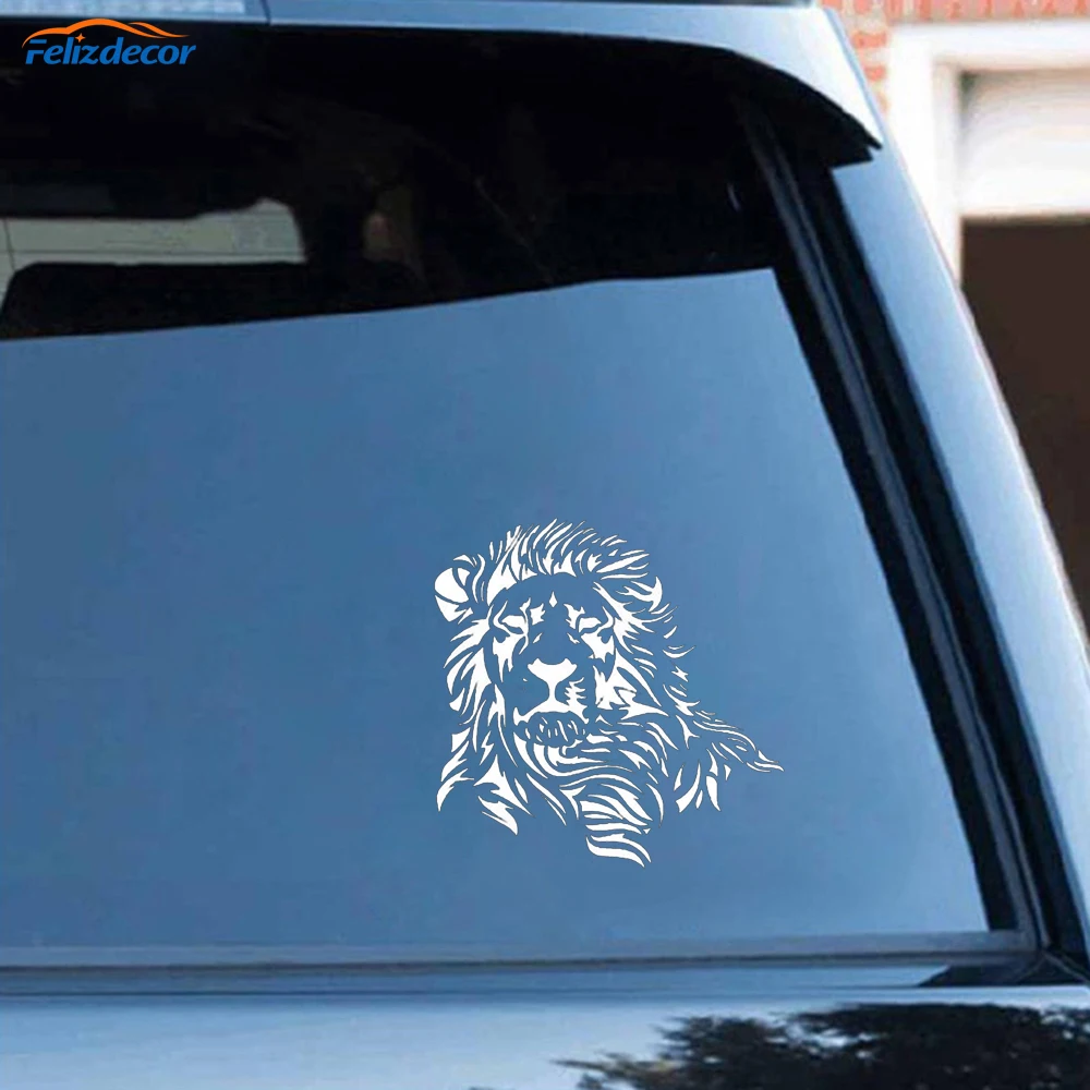 Черное/серебряное крепкое зеркальное украшение в виде льва для кузова