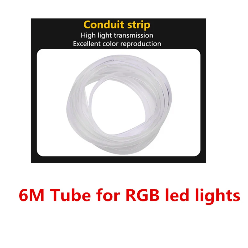 6M Tube 1 комплект звуковой активный EL неоновый проводный светильник RGB светодиодный автомобильный интерьерный светильник Bluetooth для управления телефоном атмосферный светильник 12 в комплект - Испускаемый цвет: 6M Tube