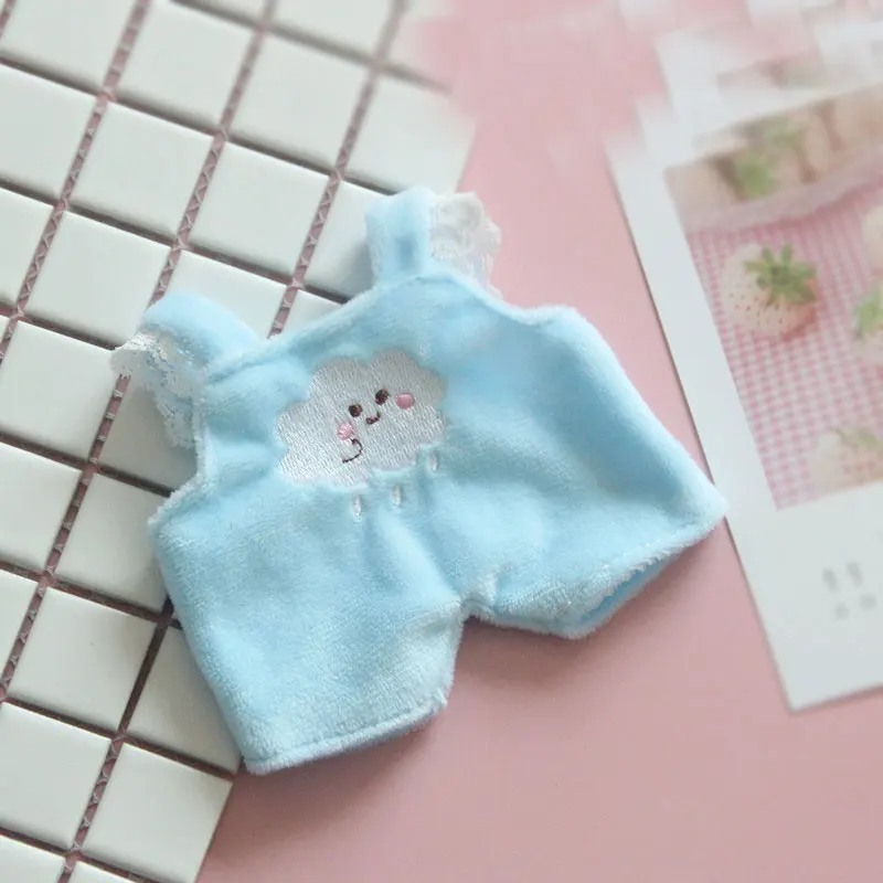 Синяя кукольная одежда 20 см детская одежда exo love bean кукла шляпа брюки футболка костюм куклы аксессуары - Цвет: 2