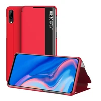 view window leather case for huawei p smart z stk lx1 colored flip leather cover for huawei y9 prime 2019 stk l21 l22 lx3